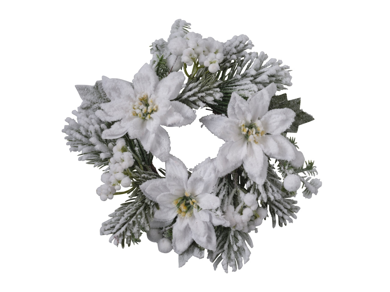 Coroncina stella natale con neve