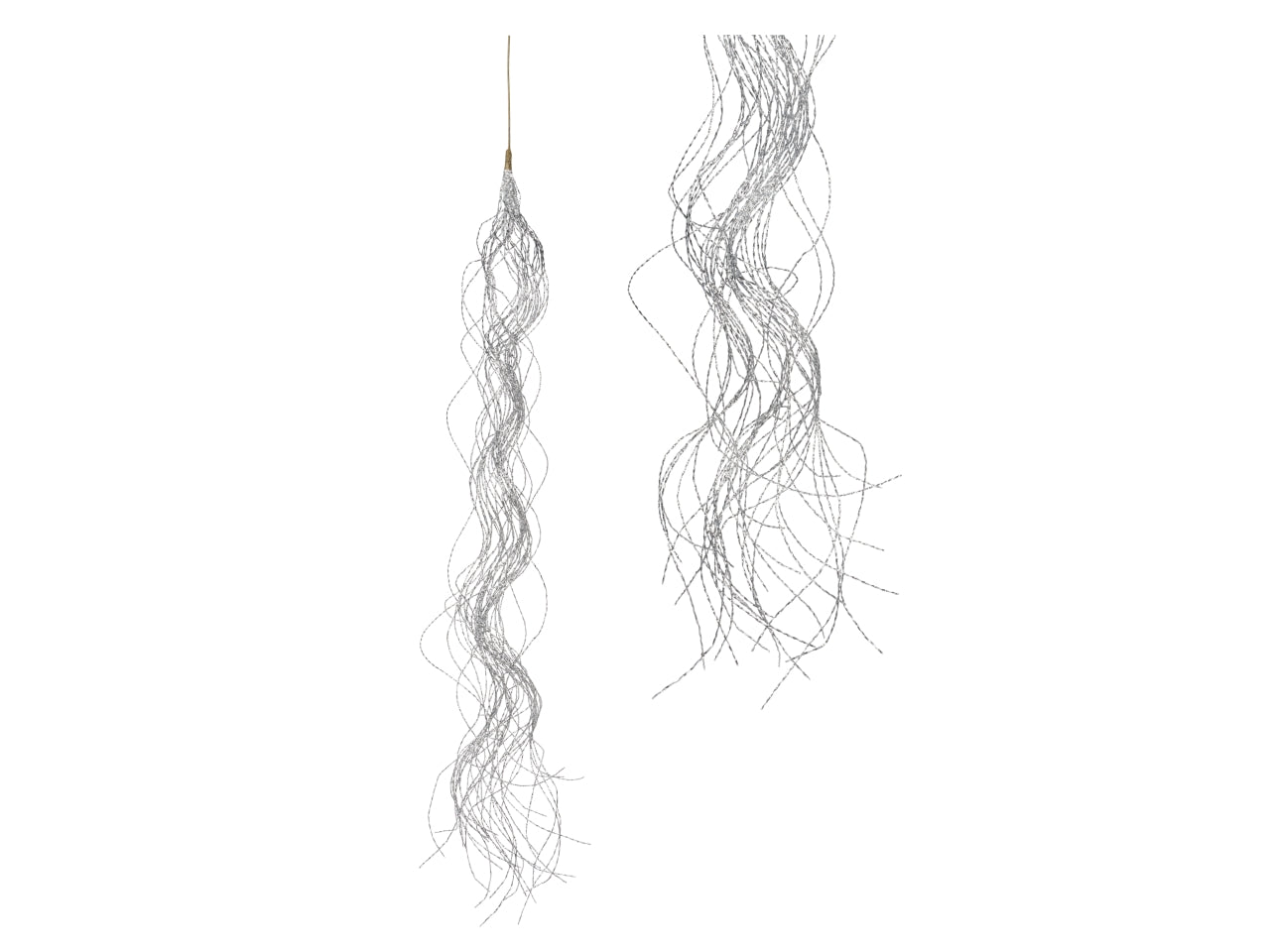 Ramo cadente natalizio 173cm argento