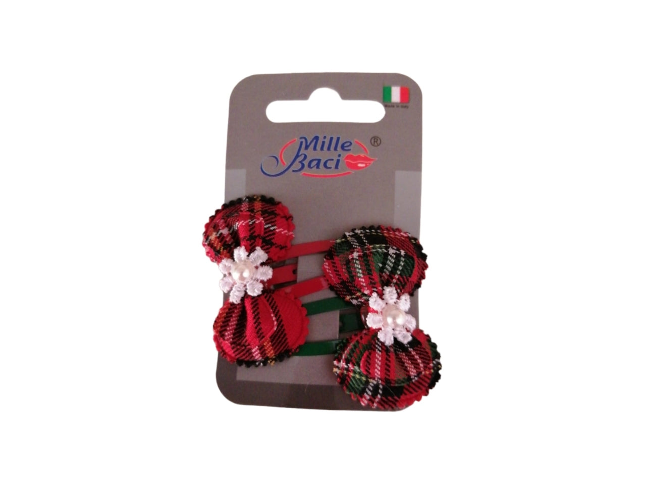 Click clack con fiocco a fantasia scozzese la confezione contiene 2 click clack