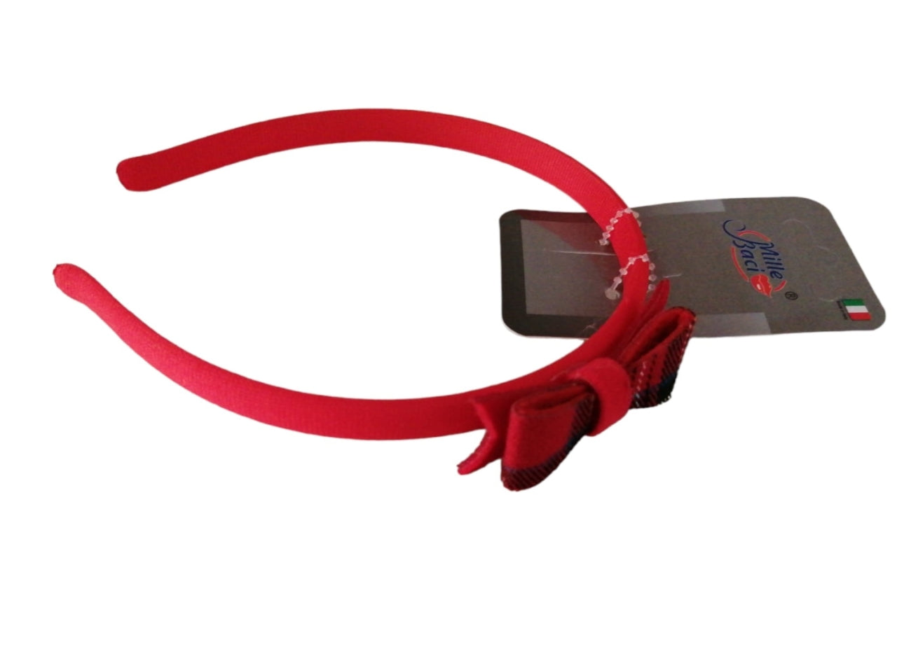 Cerchietto con fiocchetto scozzese in vari colori