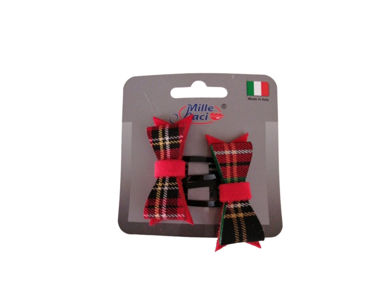 Click clack con fiocchetto scozzese in vari colori - la confezione contiene 2 click clack