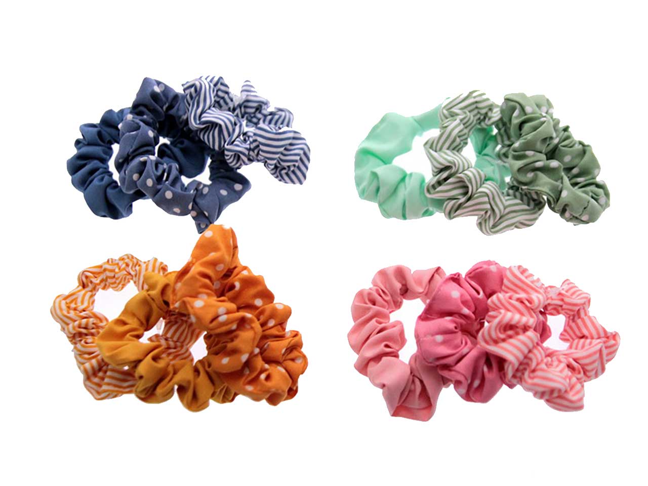 Scuncy colorati fantasie assortite 3pz