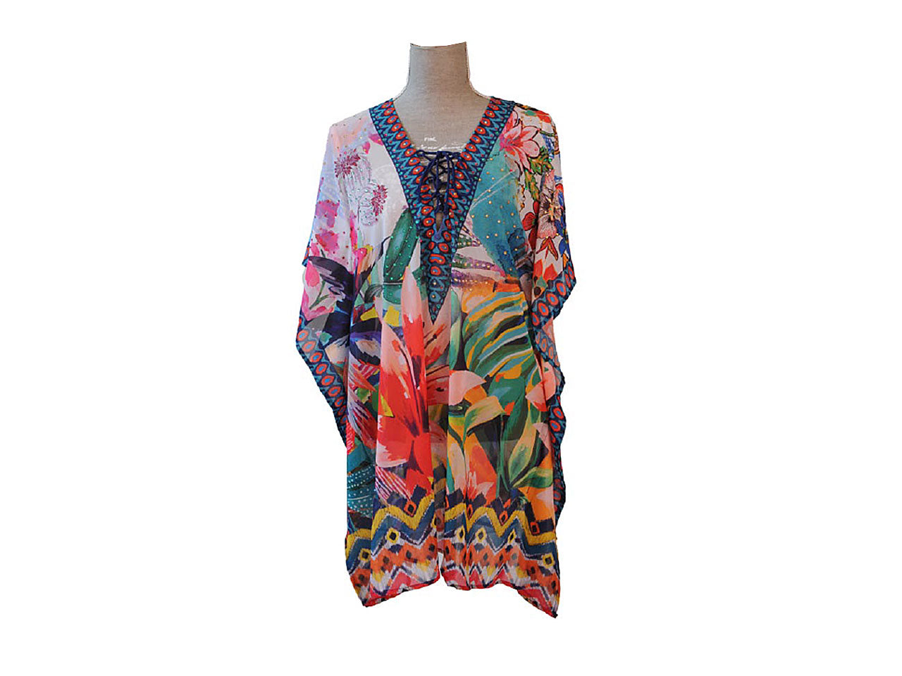 Kaftano georgette hq corto 100% plastica aqua $