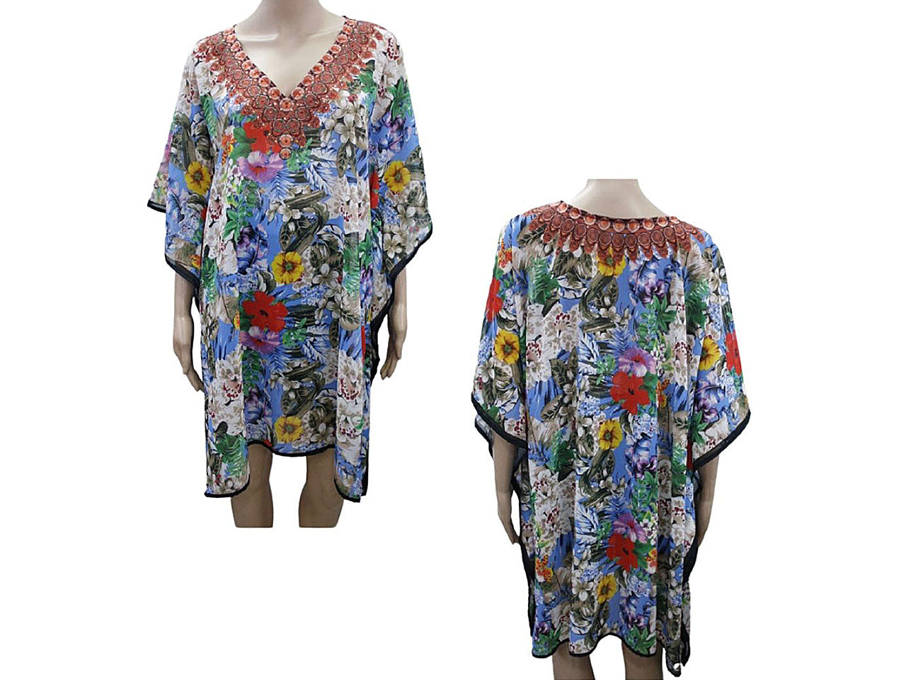 Kaftano georgette hq corto 100% plastica aqua $
