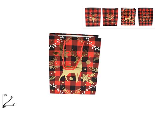 Busta regalo scozzese 25x20x8 mn001414a