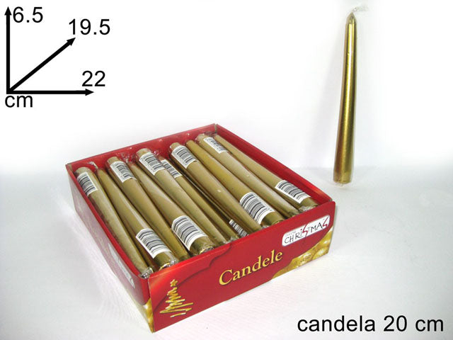 Candela laminata oro 20cm