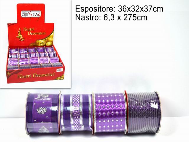 Nastro natalizio viola 2.5x3y