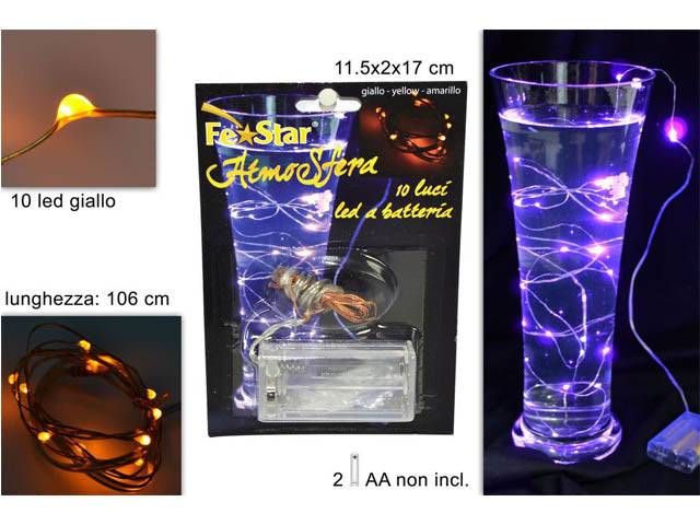 Catena luci 10 led a batteria classic