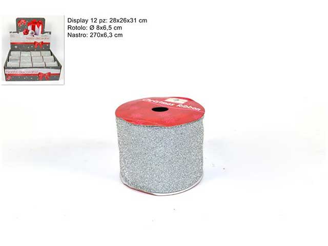 Nastro 6,3x270 glitter silver mj000671b