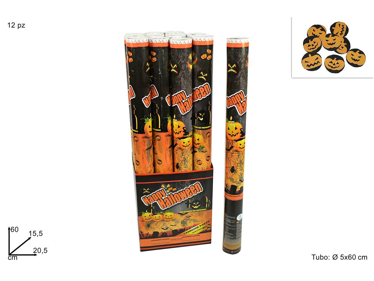 Tubo sparacoriandoli halloween 60cm