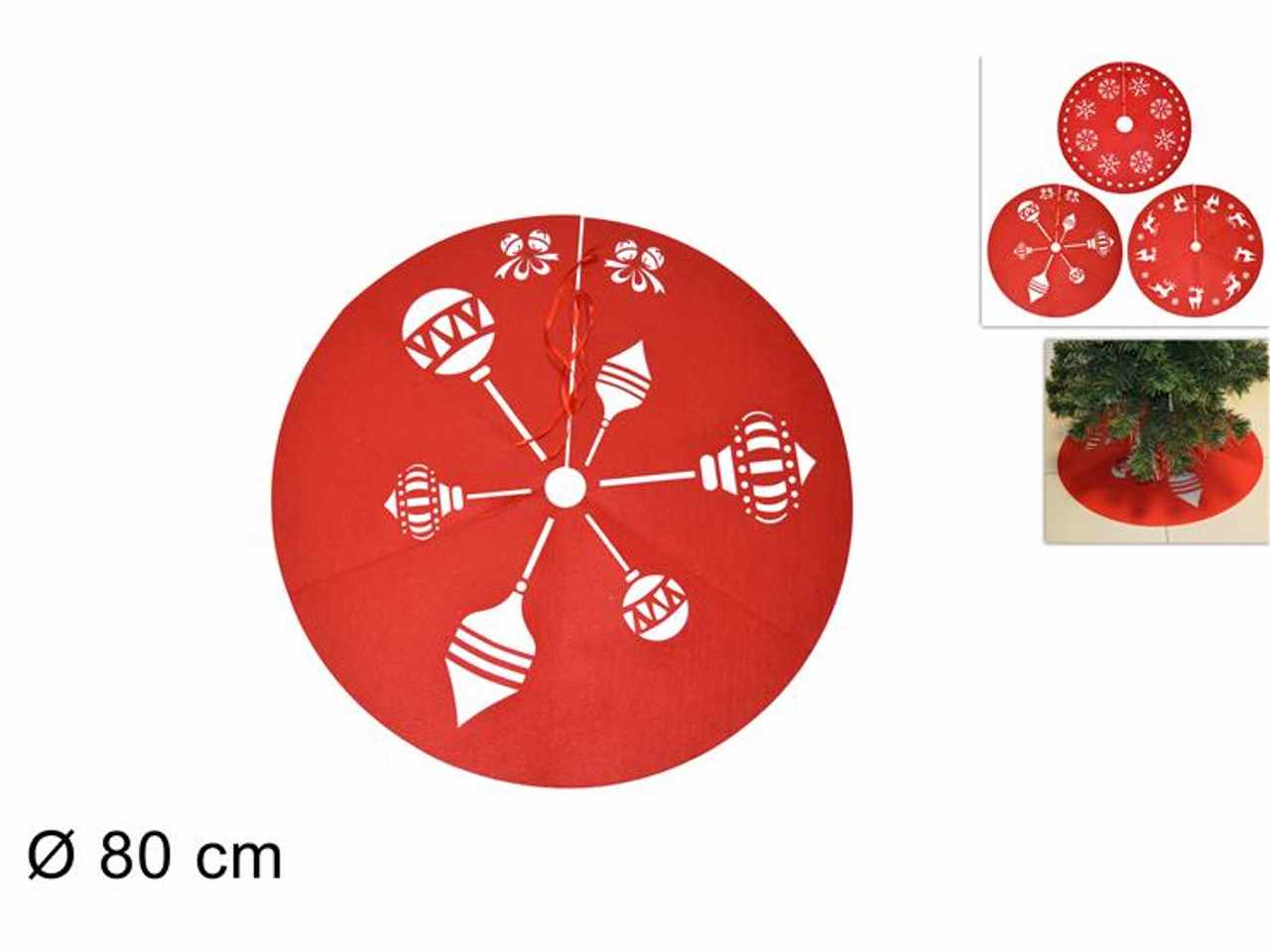 Copribase tappeto per albero 80cm rosso