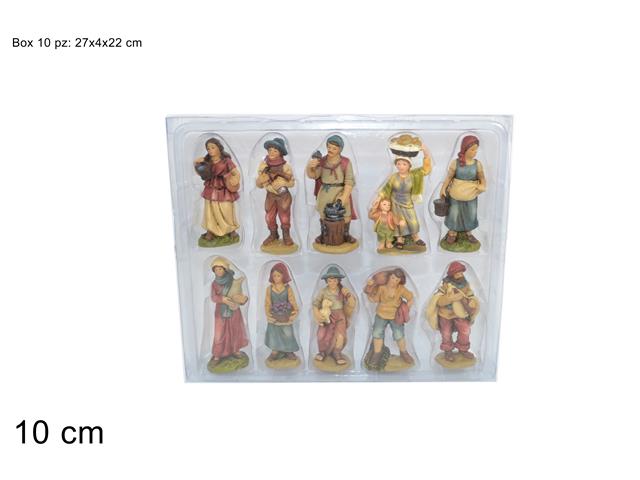 Pastori 10cm 10 pezzi in box pvc 58996