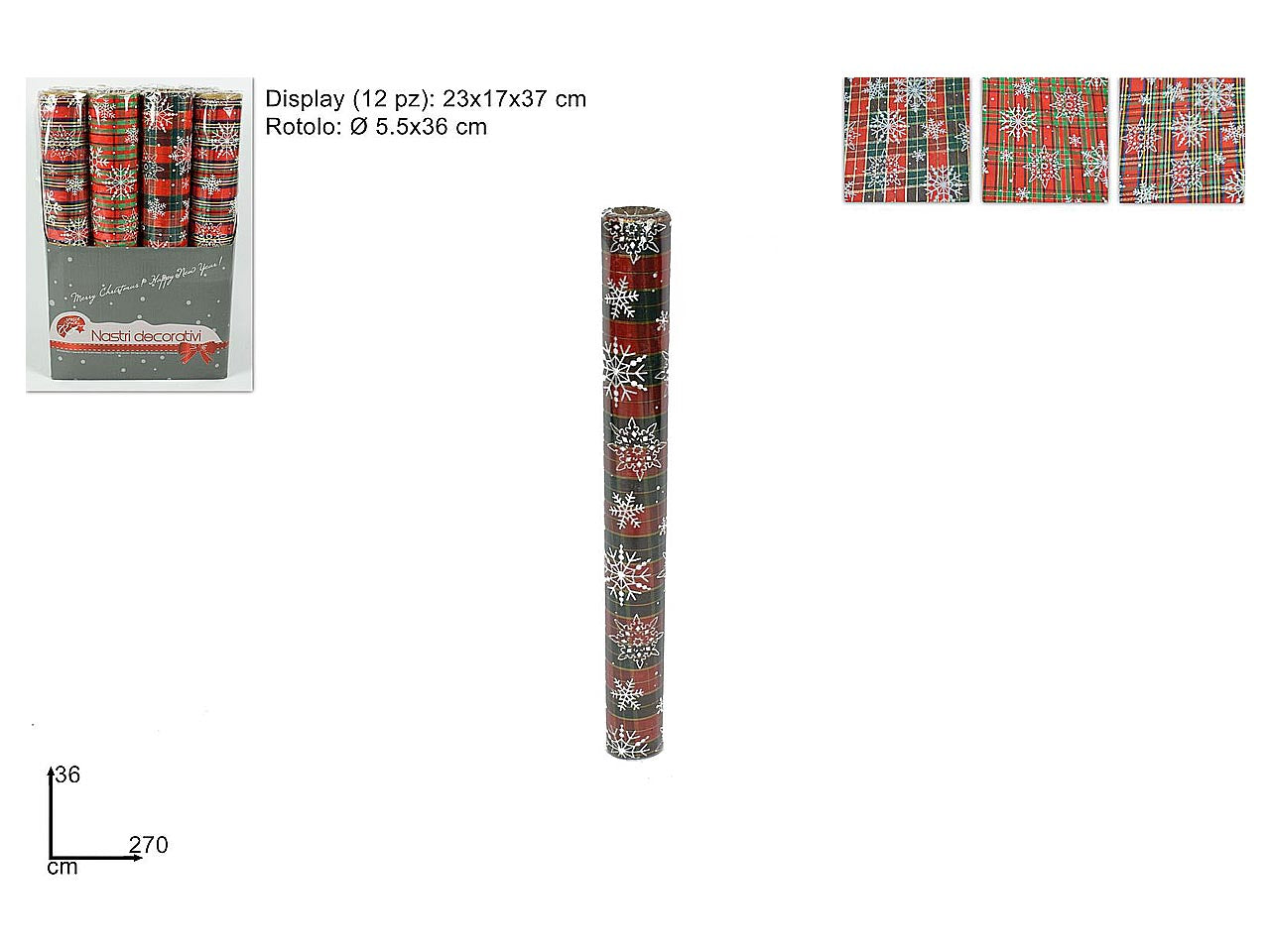 Nastro raso 36x270cm scozzese lu001129b