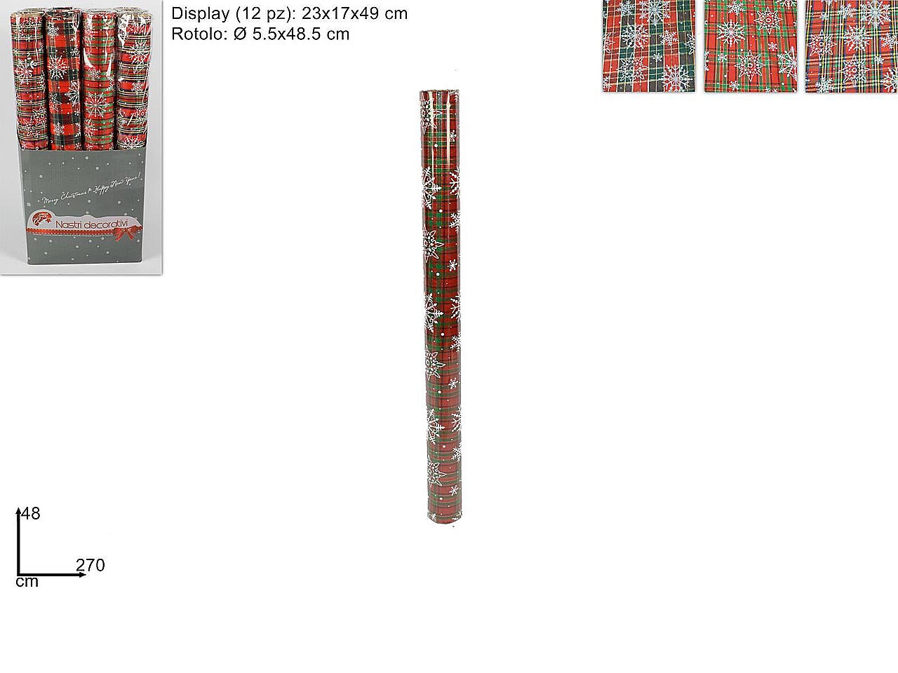 Nastro raso 48x270cm scozzese lu001129c