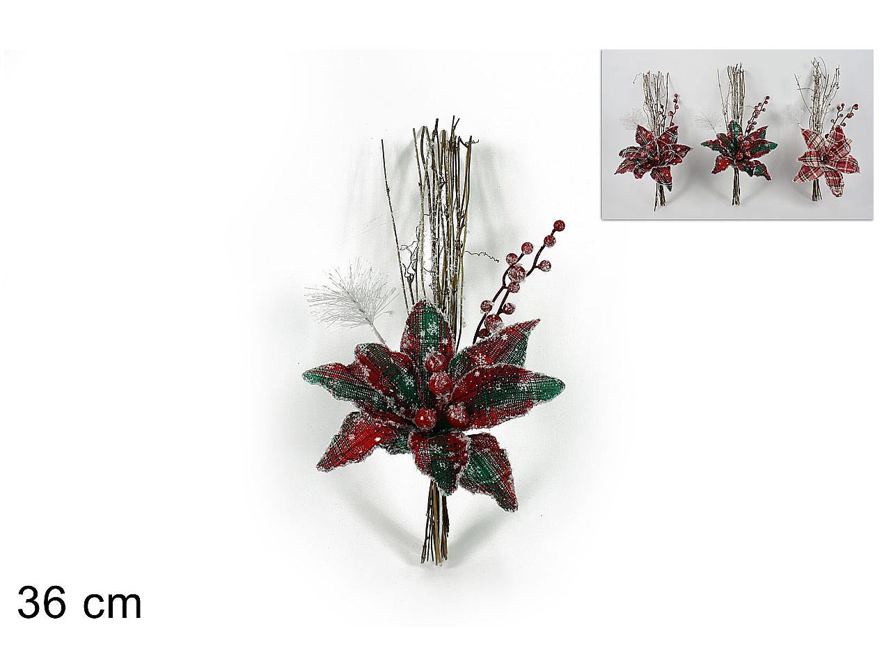 Fiore stella scozzese+bacche mo001045