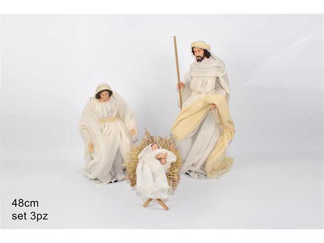 Nativita' 3 pezzi bianca 48cm cm001410