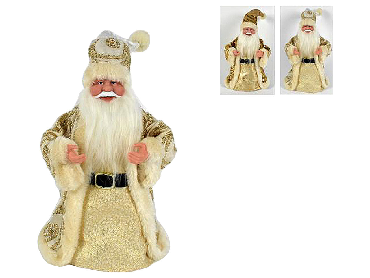 Puntale per albero babbo natale oro 28cm
