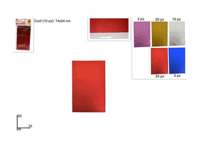 Busta satinata 10x20cm 10 pezzi pa000335