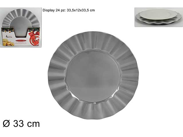 Sottopiatto 33cm smerlato argento