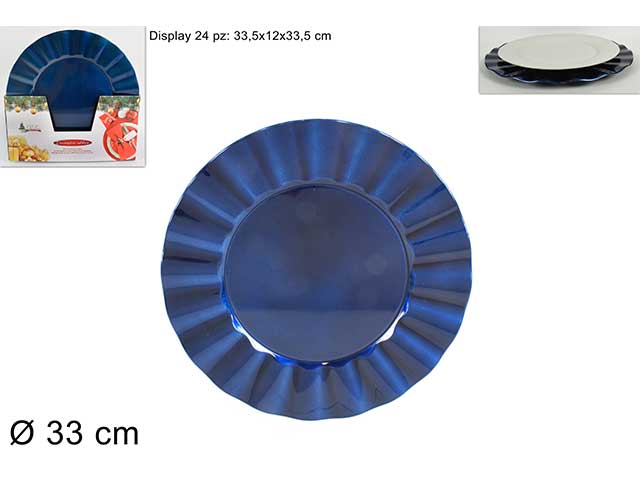 Sottopiatto 33cm smerlato blu