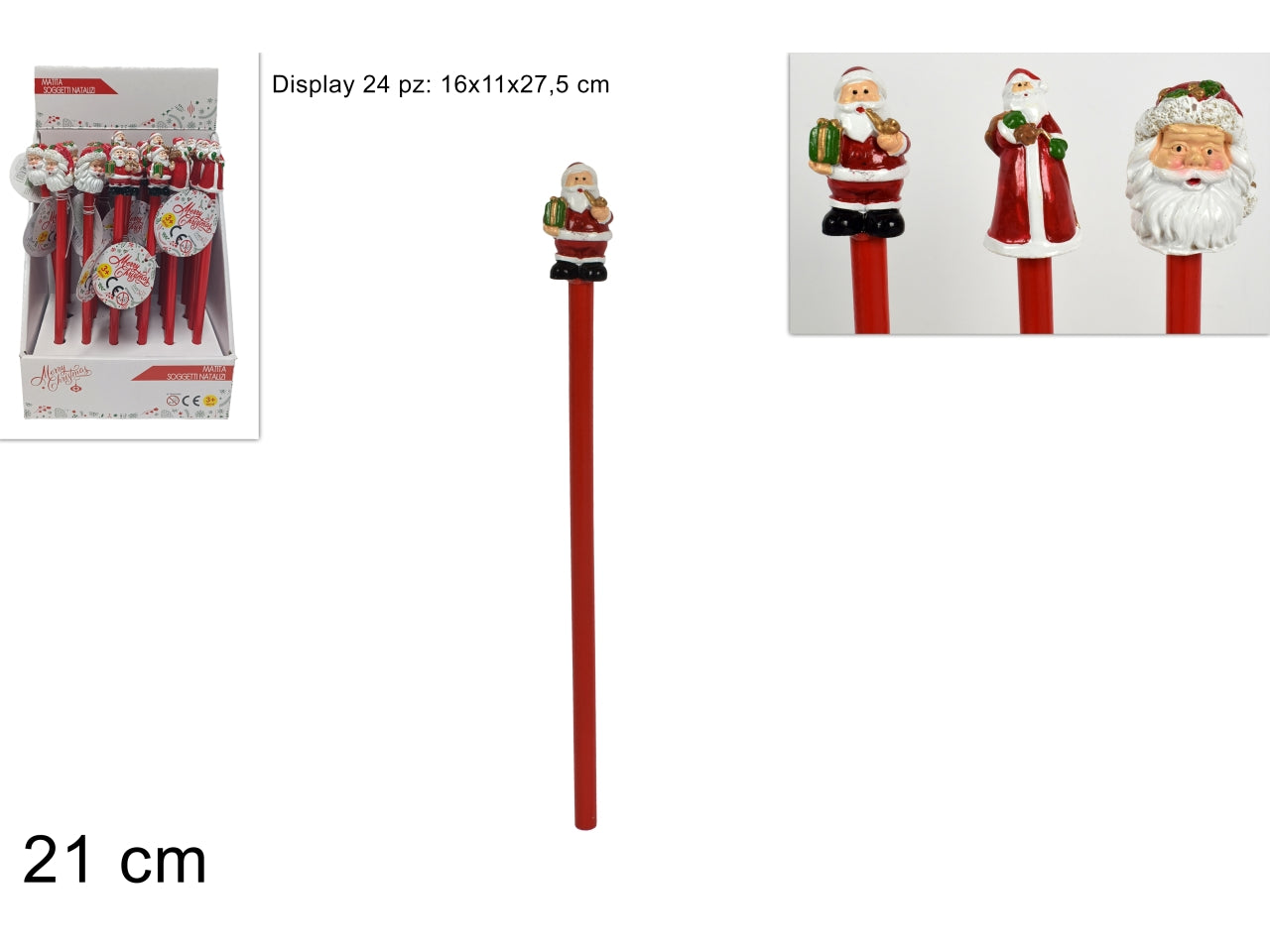 Matita babbo natale in 3 assortimenti