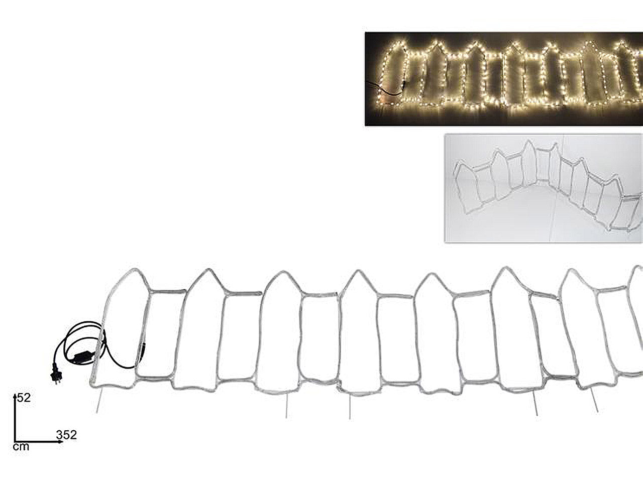 Steccato 352cm con led bianco caldo al005254a $