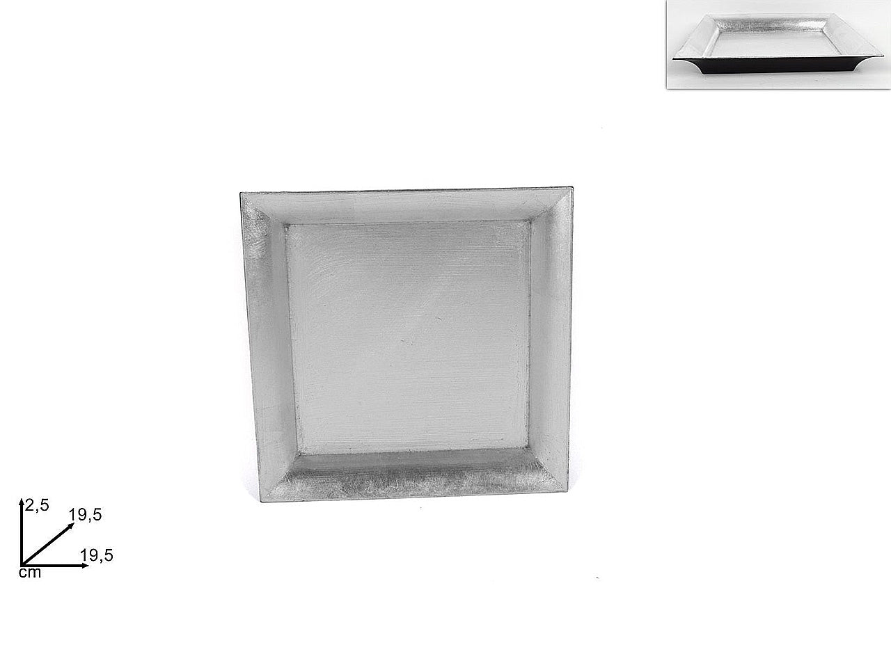 Vassoio quadrato 19,5 argento mo002065b