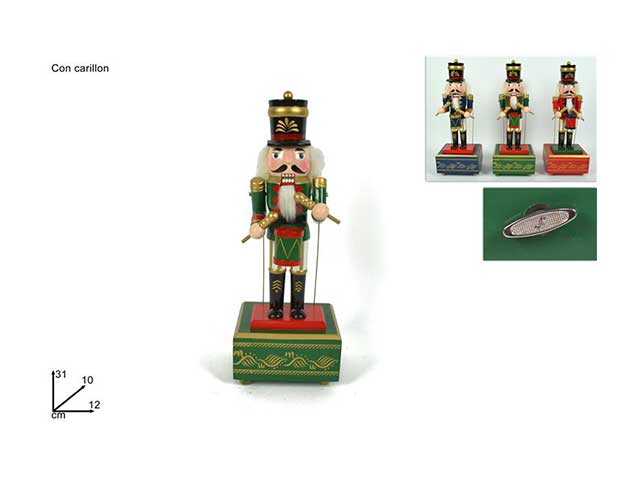 Soldato schiaccianoci carillon 31x10x12cm