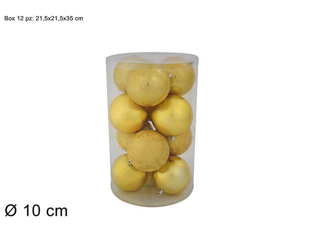 Sfera 10cm 12 pezzi oro ca012154a
