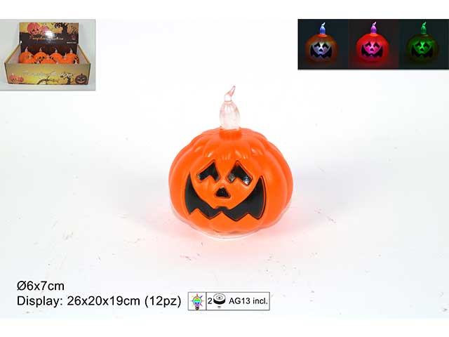 Zucca halloween con luce a batteria