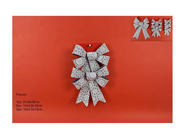 Fiocco floccato bianco 3ass. mn000824a