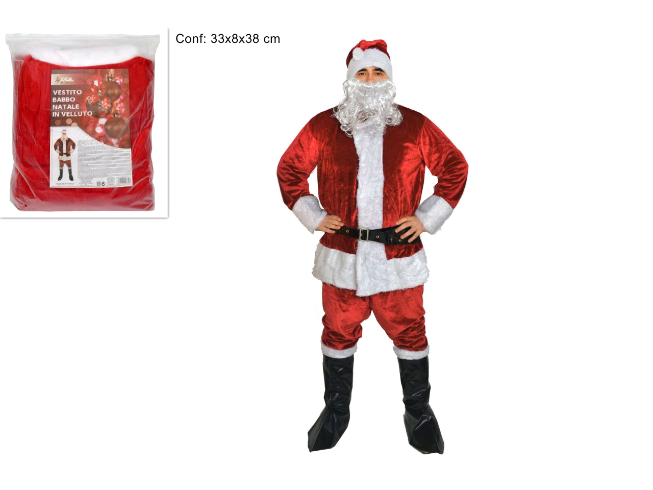 Vestito da babbo natale in velluto