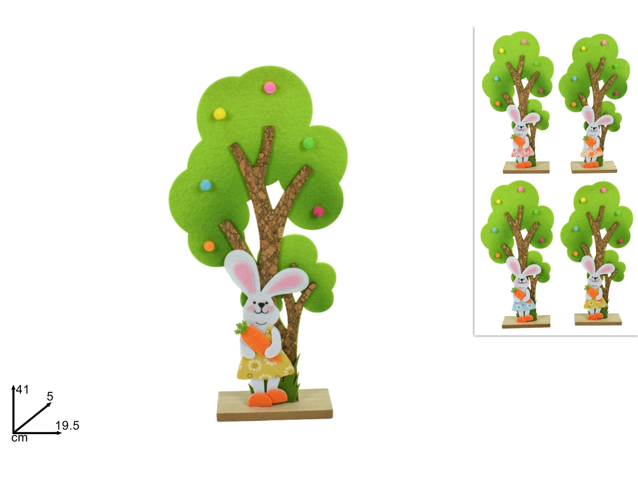 Albero con coniglio in feltro 41cm