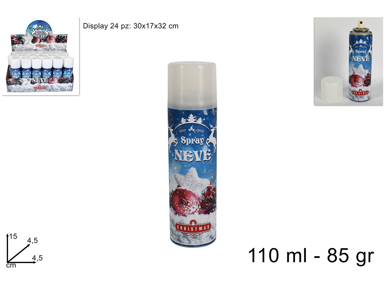 Bomboletta neve decorazione finestre 100ml 80gr