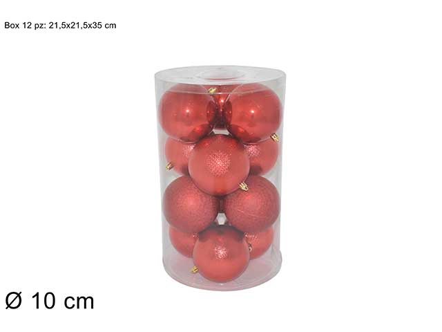 Sfera 10cm 12 pezzi rosso ca012154f