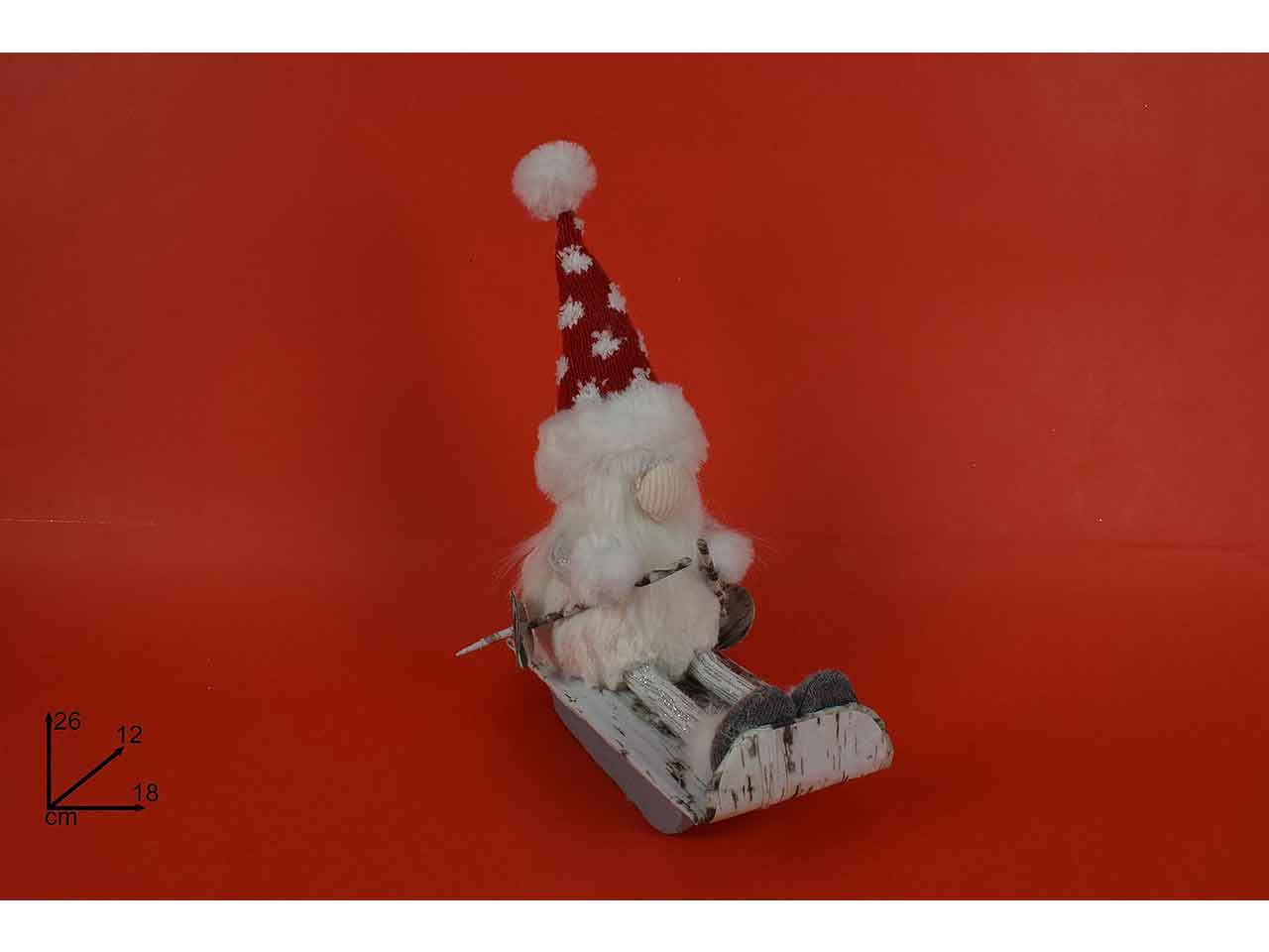 Gnomo 18cm con pelliccia glitt.mi007551b