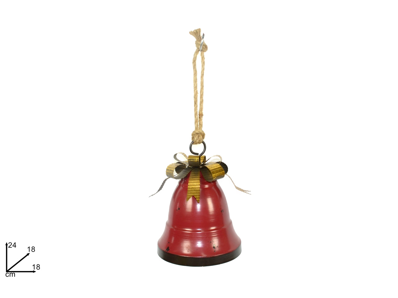 Pendente campana in metallo 18x24cm rosso