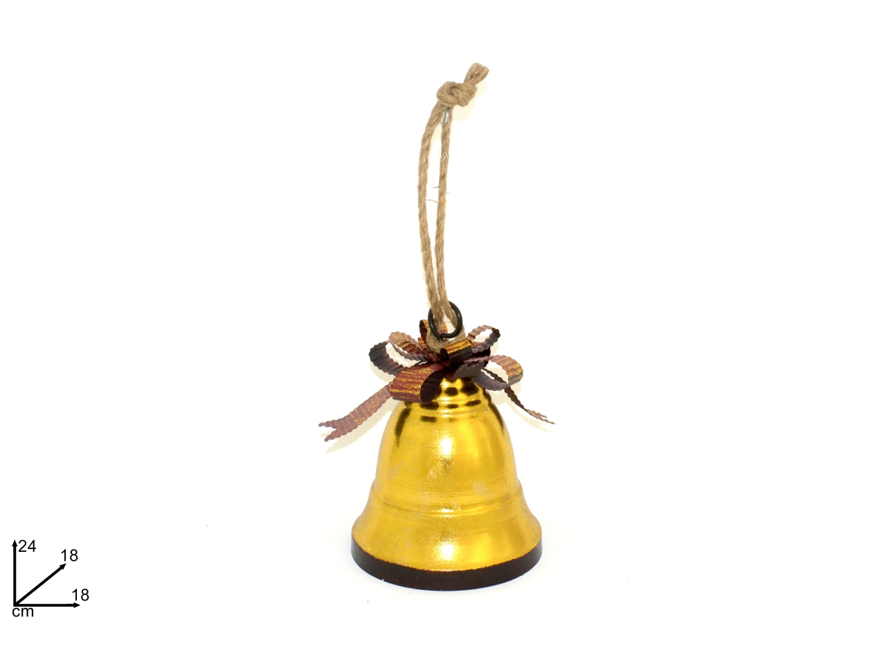 Pendente campana in metallo 18x24cm oro