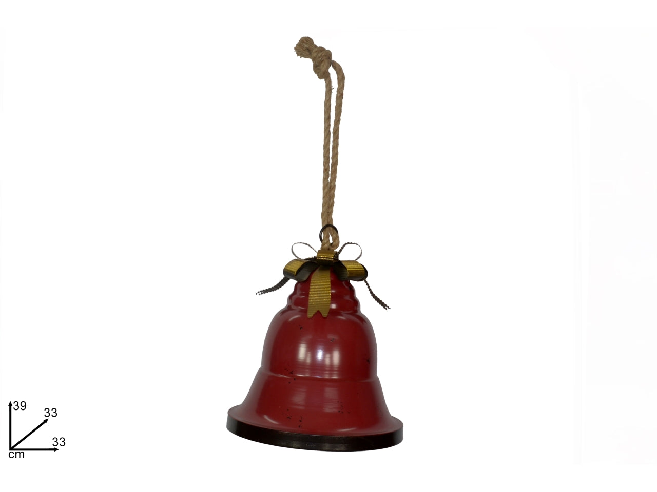 Pendente campana in metallo 33x39cm rosso