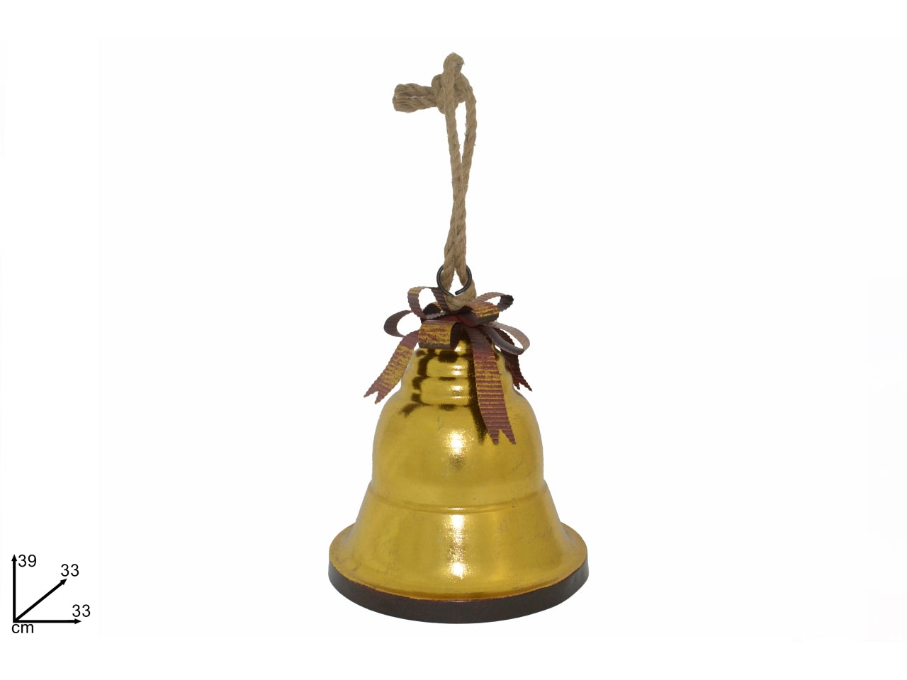 Pendente campana in metallo 33x39cm oro