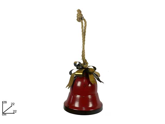 Pendente campana in metallo 22x28cm rosso