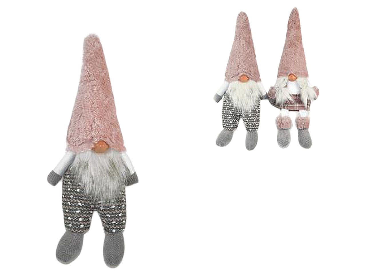 Gnomo seduto 50cm c/pell.rosa mo002783a