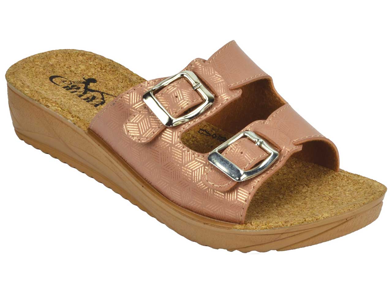 Ciabatte con 2 fibbie da donna misure 36/41 colori nero e oro