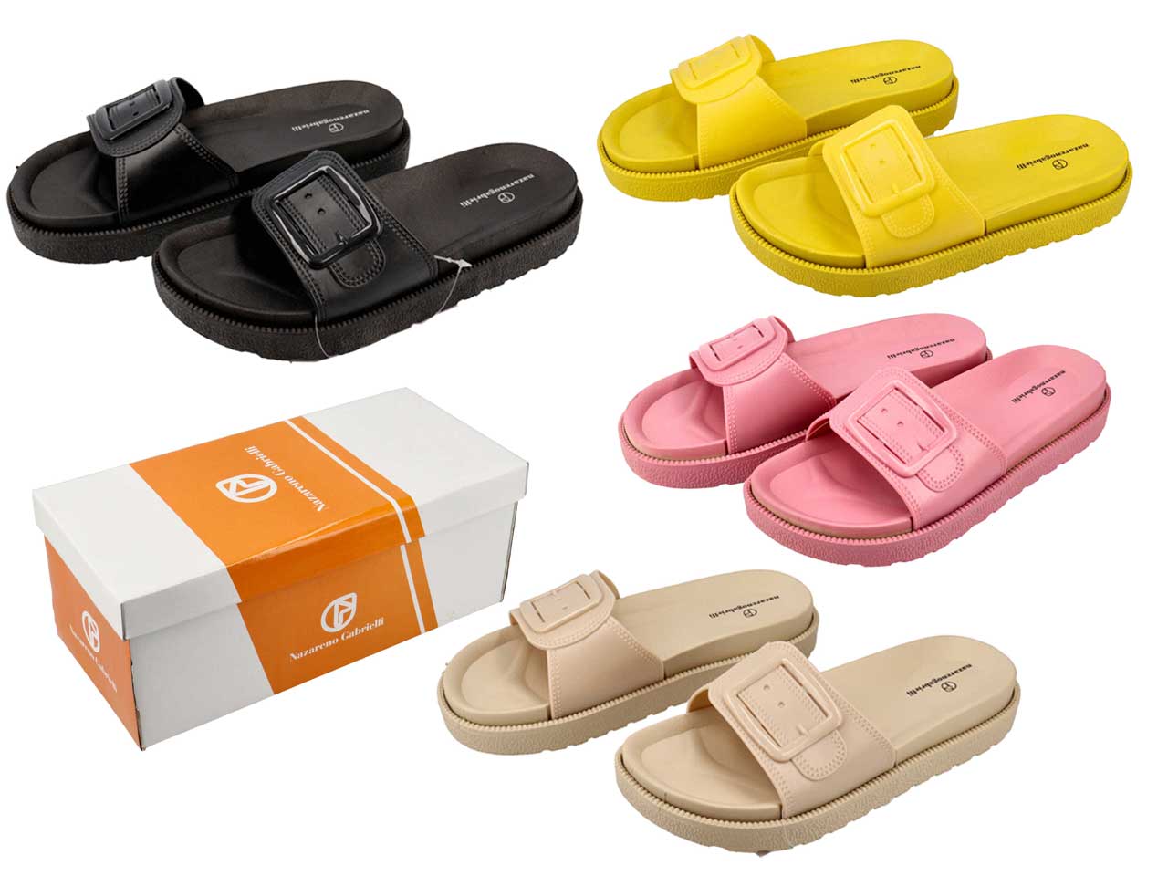 Ciabatte da donna misure 36/41 colori beige bianco nero e rosa