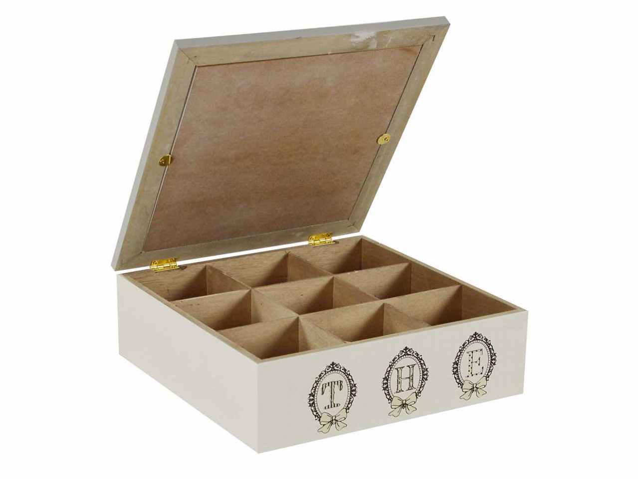 Scatola porta the bianco-nera cm24x24xh8