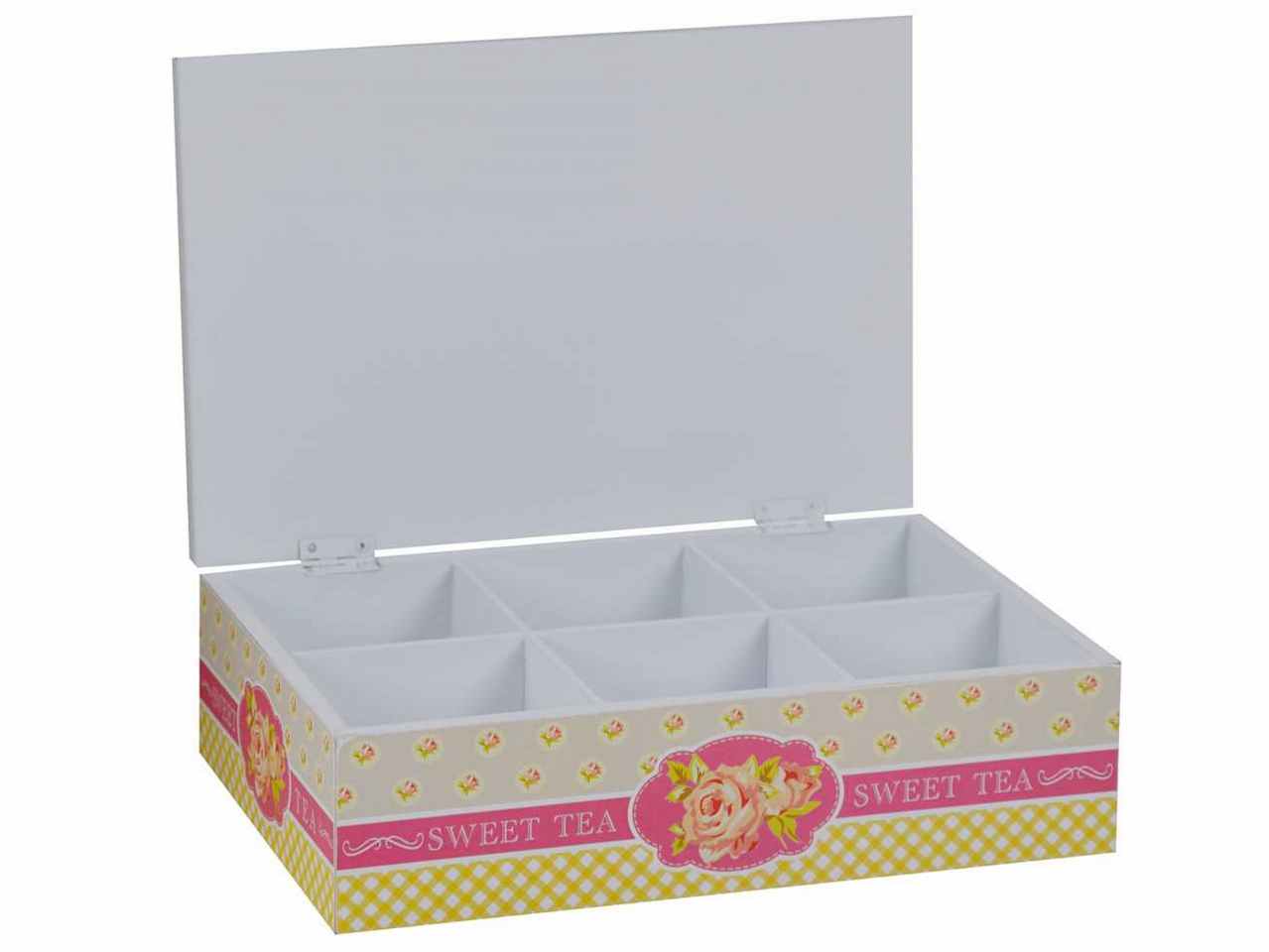 Scatola porta the rettangolare sweet tea cm24x16xh7