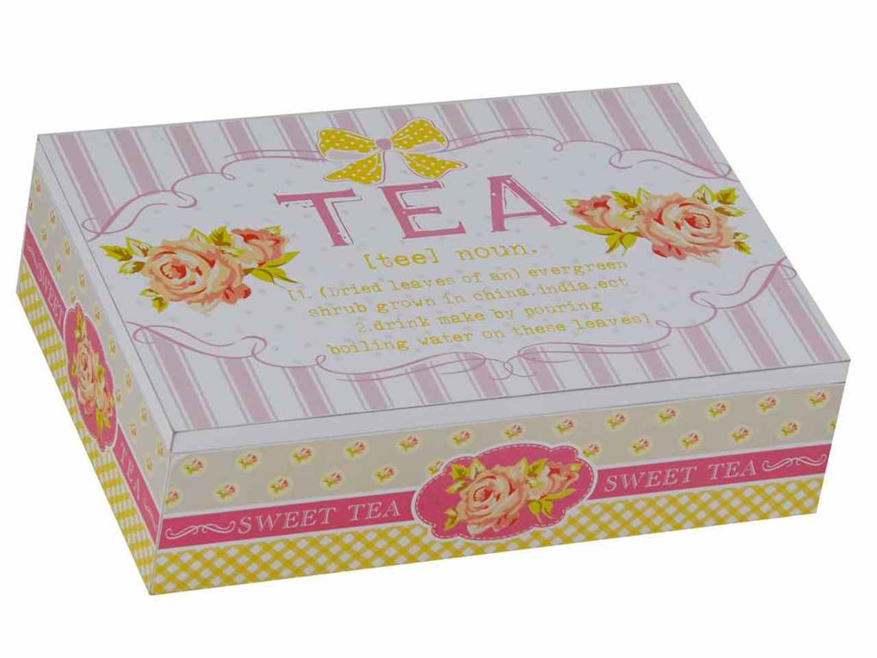Scatola porta the rettangolare sweet tea cm24x16xh7
