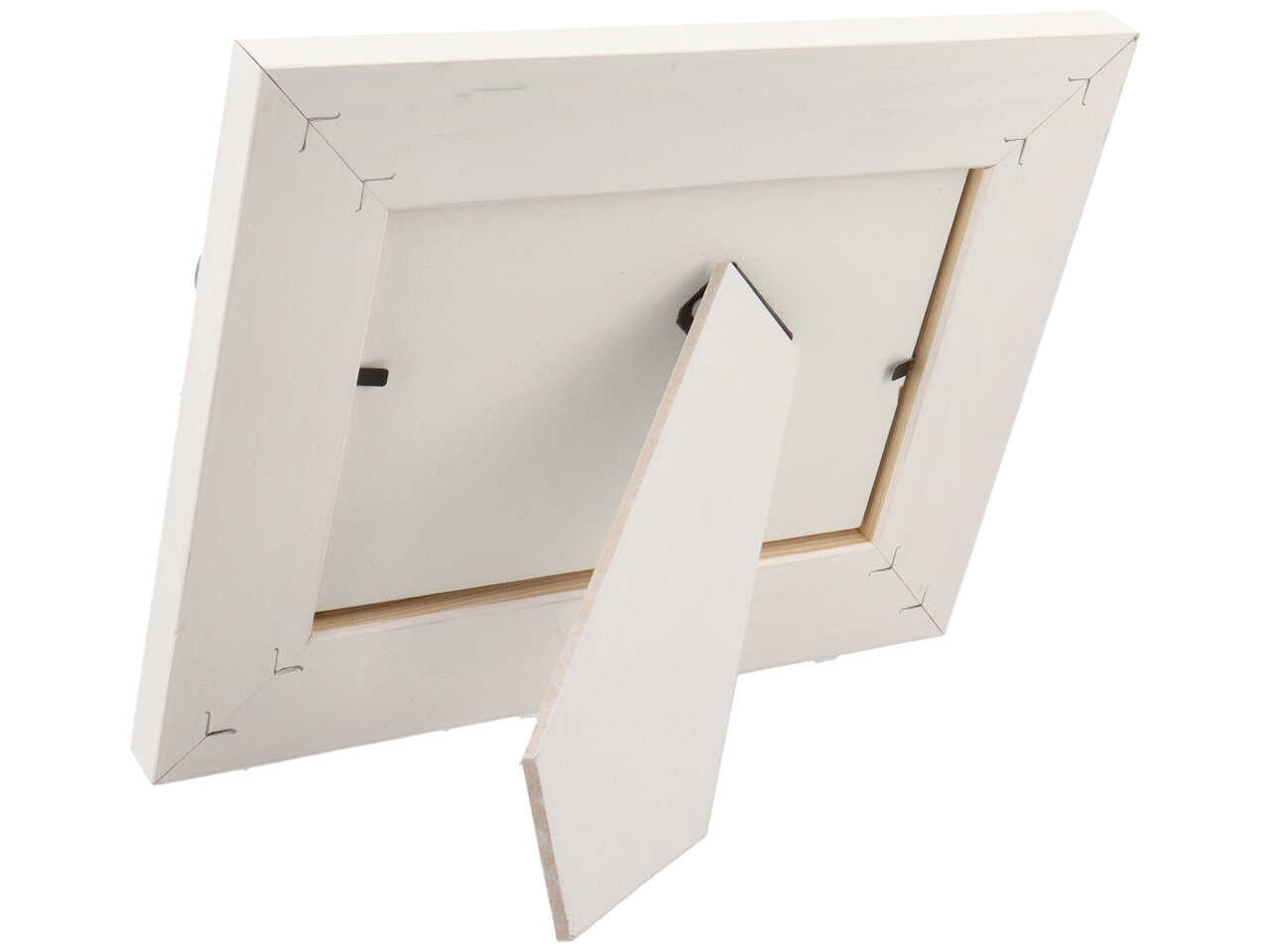 Cornice portafoto bianca in legno effetto invecchiato con rosa in rilievo stile shabby chic - 10x15cm - Borgopiano