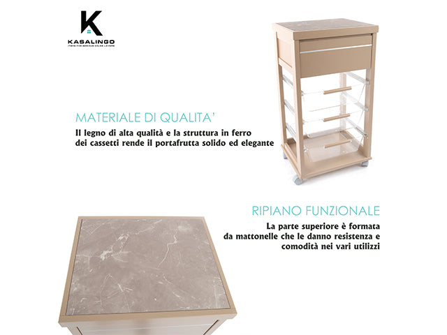 Carrello prestige tortora mas335