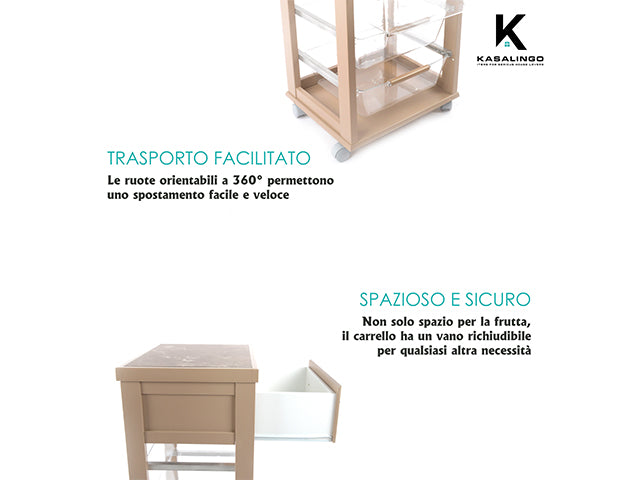 Carrello prestige tortora mas335